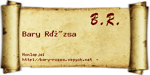 Bary Rózsa névjegykártya